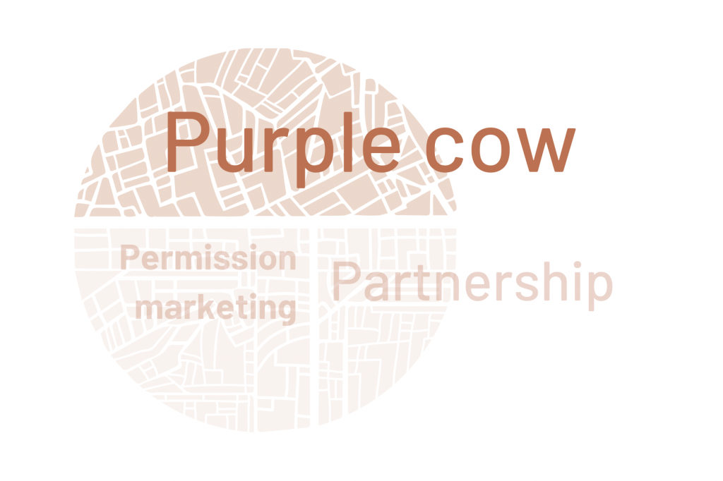 Schéma mix marketing purple cow