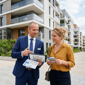 cliente avec agent immobilier