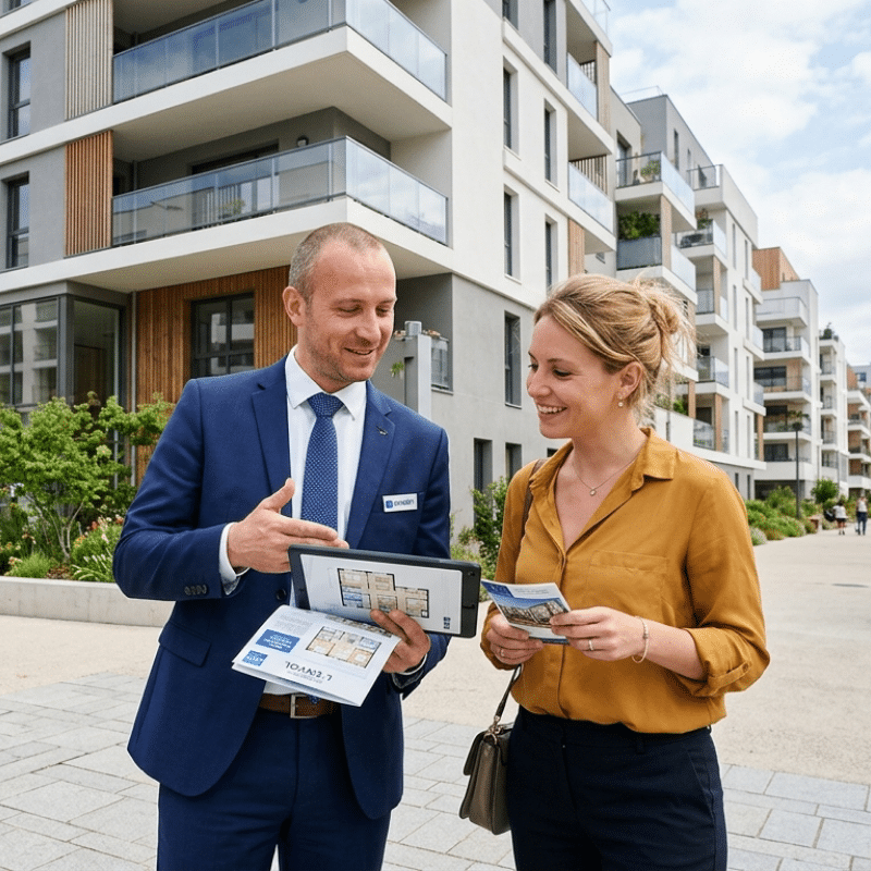 cliente avec agent immobilier